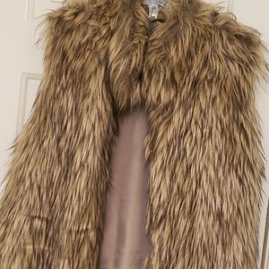 Brown faux fur vest